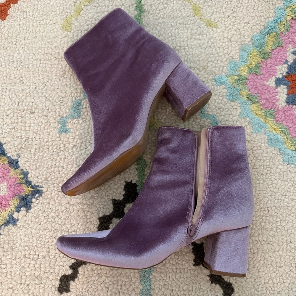 Purple Velvet Booties